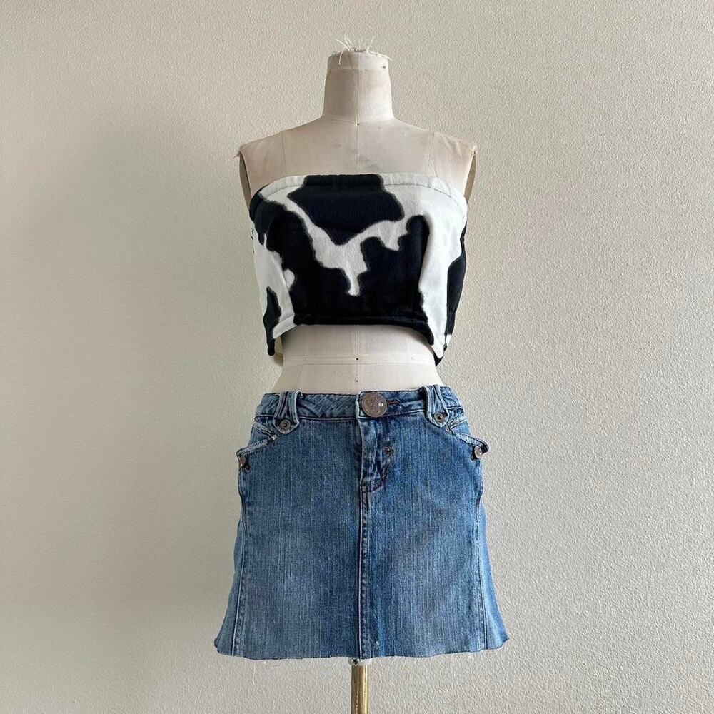 handmade cow print fleece bandeau